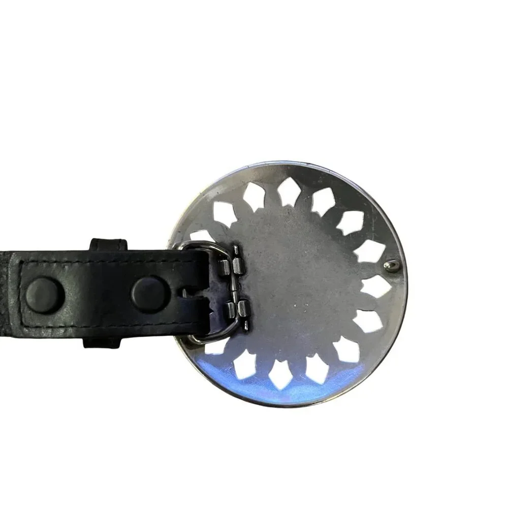 Black Faux Leather Concho Belt Womens 4/6? Boho Southwest Silver Tone Used Y2K - Picture 12 of 16